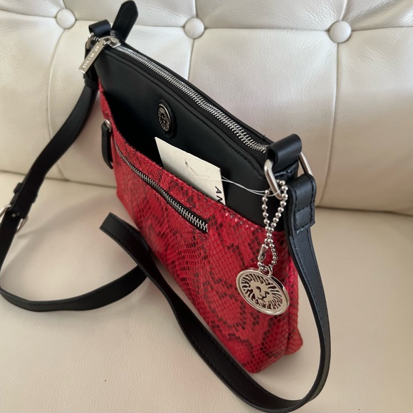 NWT ANNE KLEIN PYTHON SNAKE CROSSBODY BAG PURSE - Picture 7 of 14